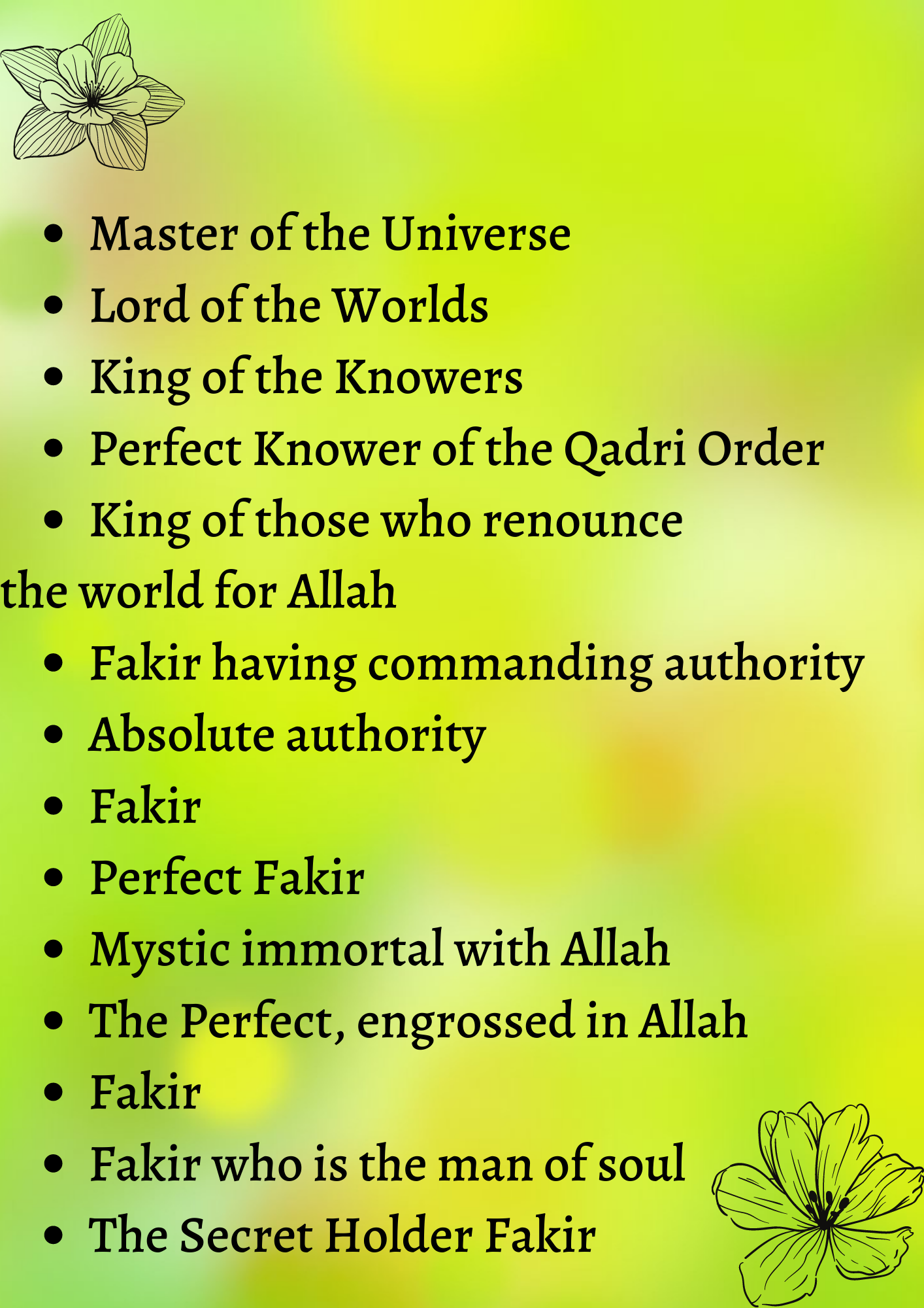 Different terms used for al-insan-e-kamil